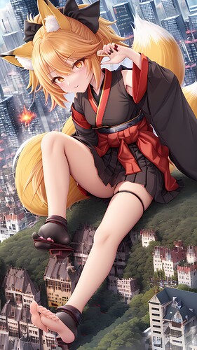 high_quality__extremely_detailed_cg_unity_8k_wallpaper__1girl__giantess__kagamine_rin__fox_girl__size_difference_fox_tail__yellow_hair__red_eyes__yellow_fox_ears__black_cloth__black__2040650430(1)